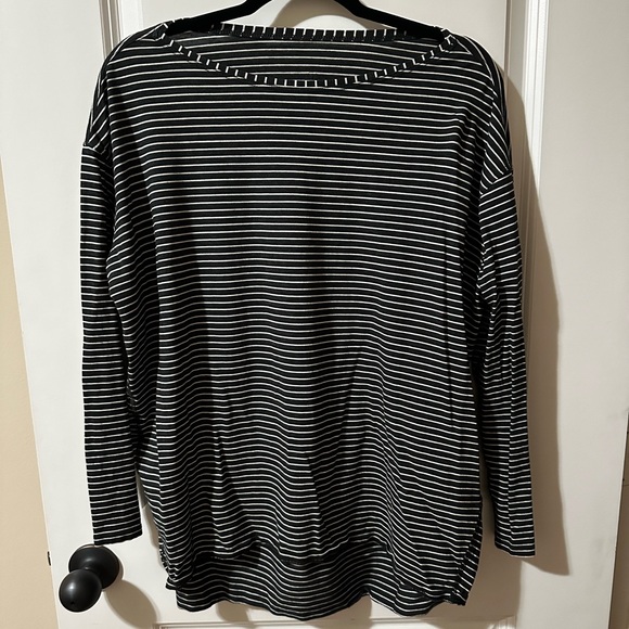 lululemon athletica Tops - Lululemon black/white striped long sleeve.